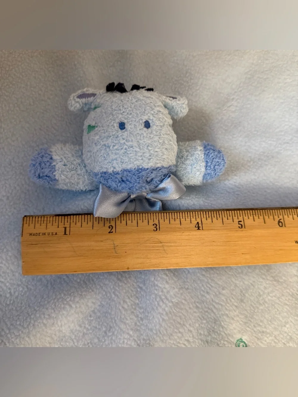 Carters Blue Zebra Lovey Giraffe Child of Mine Blanket Rattle Satin BEST FRIEND